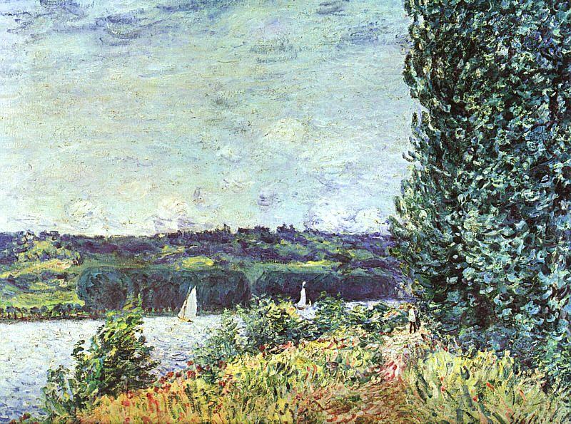 Alfred Sisley The Banks of the Seine : Wind Blowing